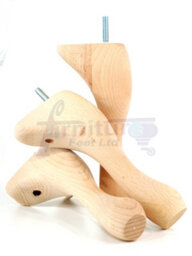 L&F Queen Anne Wooden Legs 200mm High Set Of 4 Raw Wood Furniture Feet Settee Chairs  Sofas Footstools M8 (8mm) - thumbnail 3