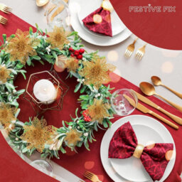 Festive Fix Poinsettia Christmas Decorations 24 Pack Gold Glitter Flowers Mixed Sizes 3 4 6 Inch For Tree Wreath Garland Displays - thumbnail 2