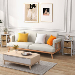 Costway Set Of 2 Nightstand 2-Tier Sofa Side Table X-Shaped 2-Drawer End Table - thumbnail 4