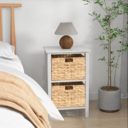Costway Set Of 2 Nightstand 2-Tier Sofa Side Table X-Shaped 2-Drawer End Table - thumbnail 3