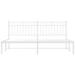 Berkfield Metal Bed Frame With Headboard White 183X213 Cm - thumbnail 5