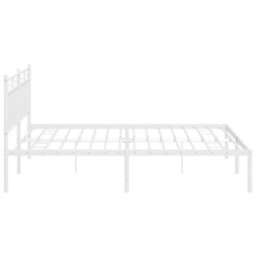 Berkfield Metal Bed Frame With Headboard White 183X213 Cm - thumbnail 6