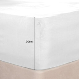 Ohs Microfibre Deep Fitted Sheet, White - King