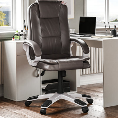 Lassic Vida Designs Charlton Brown Executive Office Computer Chair Ukfr Adjustable Swivel Pu Faux-Leather - image 1