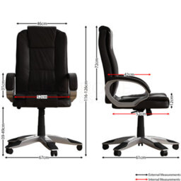 Lassic Vida Designs Charlton Brown Executive Office Computer Chair Ukfr Adjustable Swivel Pu Faux-Leather - thumbnail 2