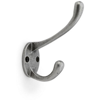 Loops Solid Brass Victorian Hat & Coat Hook - Wall Mounted Holder - Antique Iron - image 1