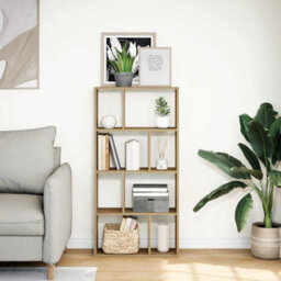 Berkfield Durable Bookcase Artisian Oak 60X20X120 Cm Engineered Wood - thumbnail 4