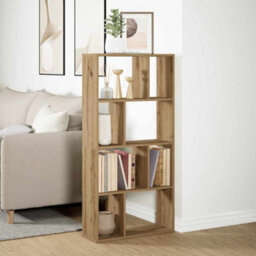 Berkfield Durable Bookcase Artisian Oak 60X20X120 Cm Engineered Wood - thumbnail 3