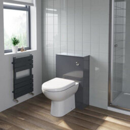 Aveli 600mm Bathroom Drawer Vanity Unit Basin Toilet Soft Close Seat Modern Gloss Grey - thumbnail 5