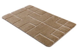 RugsX Bathroom Rug Supreme Lines, Non-Slip, Soft - Beige 60X100 Cm - thumbnail 2
