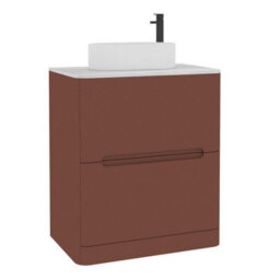 Royal Bathrooms Venice 700mm Terracotta Clay Freestanding Bathroom Countertop Vanity Unit 2 Drawer With Peak Basin - thumbnail 7