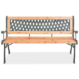 Walplus Garden Bench 122 Cm Wooden Seater Outdoor Furniture - thumbnail 2