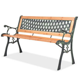 Walplus Garden Bench 122 Cm Wooden Seater Outdoor Furniture - thumbnail 1