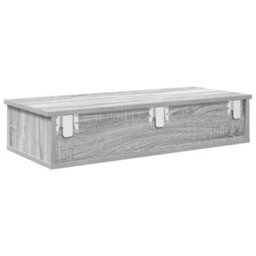 Berkfield Durable Wall Shelf With Drawers Grey Sonoma 80X31X17 Cm Engineered Wood - thumbnail 6