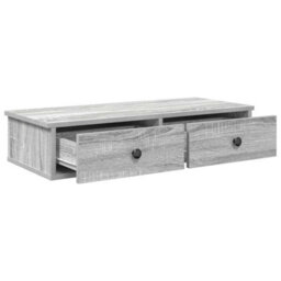 Berkfield Durable Wall Shelf With Drawers Grey Sonoma 80X31X17 Cm Engineered Wood - thumbnail 7