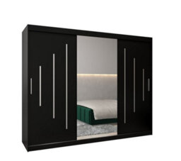 Arte York I Mirrored Sliding Door Wardrobe In Black 2500mm (W)2000mm (H)2500mm (D)620mm - Smart And Stylish Storage Solution - thumbnail 1