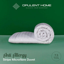 Opulent Home 7.5 Tog King Duvet - All Season, Anti-Allergy, Breathable Striped Microfibre Quilt - thumbnail 2