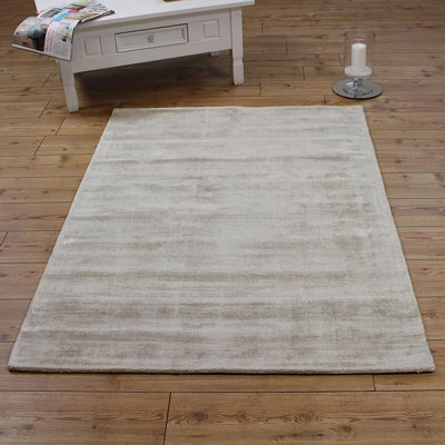 White Handmade , Luxurious , Modern , Plain Easy To Clean Viscose Rug For Living Room, Bedroom - 200Cm X 290Cm - image 1