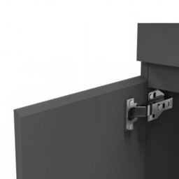 Sline 600mm Gloss Anthracite Bathroom Vanity Unit  With Basin  Double Door Floor Standing Design Flat Packed - thumbnail 6