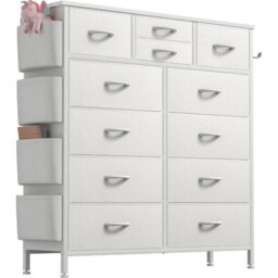 Elegant Tall Chest Of Drawers With 12 Fabric Drawers For Stylish Storage - thumbnail 1