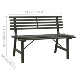 Walplus Garden Bench 110 Cm Steel Black - thumbnail 7