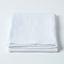 Homescapes Organic Cotton Waffle Baby Blanket White, 90 X 112 Cm - thumbnail 3