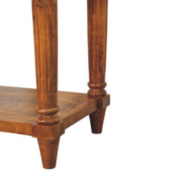 Artisan Furniture Solid Wood Turned Legs Chestnut Side Table, 1 Drawer And 1 Lower Shelf, Dark Brown - thumbnail 8