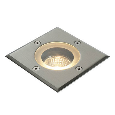 Luminosa Lighting Luminosa Pillar Outdoor Square Ip65 50W Polished Stainless Steel & Clear Glass