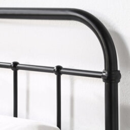 SlumberWorx Tewin Vintage Hospital Style Black Single Metal Bed Frame - thumbnail 4