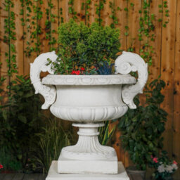 Pair Of Large Edwardian Stone Vase On Plinths - thumbnail 4