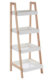 Orsina Contemporary Four Tier Birch Wood Bathroom Shelf Unit, Versatile Large Shelving Unit, Durable Shelf