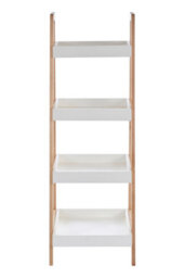 Orsina Contemporary Four Tier Birch Wood Bathroom Shelf Unit, Versatile Large Shelving Unit, Durable Shelf - thumbnail 2