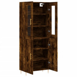 Berkfield Elegant Highboard Smoked Oak 69.5X34X180 Cm Engineered Wood - thumbnail 4