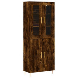 Berkfield Elegant Highboard Smoked Oak 69.5X34X180 Cm Engineered Wood - thumbnail 1