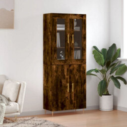 Berkfield Elegant Highboard Smoked Oak 69.5X34X180 Cm Engineered Wood - thumbnail 2