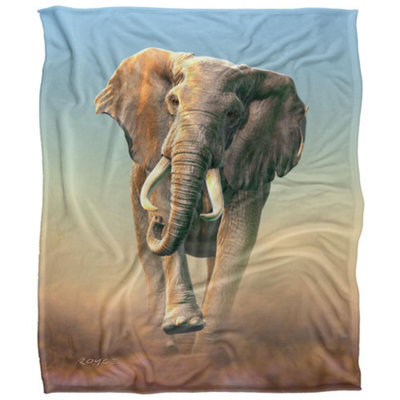 Royce Mcclure Charging Elephant Silky Supersoft Blanket Multicoloured (127Cm X 152Cm) - image 1