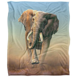 Royce Mcclure Charging Elephant Silky Supersoft Blanket Multicoloured (127Cm X 152Cm) - thumbnail 1