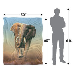 Royce Mcclure Charging Elephant Silky Supersoft Blanket Multicoloured (127Cm X 152Cm) - thumbnail 6