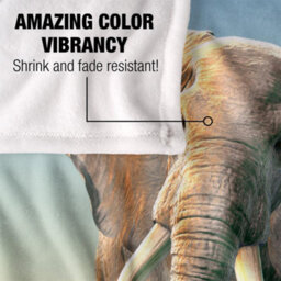 Royce Mcclure Charging Elephant Silky Supersoft Blanket Multicoloured (127Cm X 152Cm) - thumbnail 4