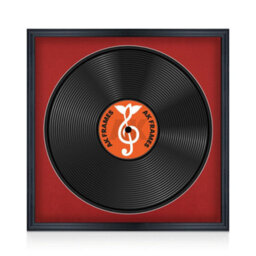 "16X16"" Black Classic Vinyl Record Frame With Crimson Mount For 12 Inch Lp Disc - Ak Frames"