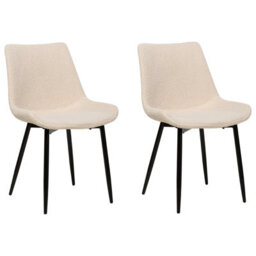 Beliani Set Of 2 Dining Chairs Avilla Boucle Beige - thumbnail 4