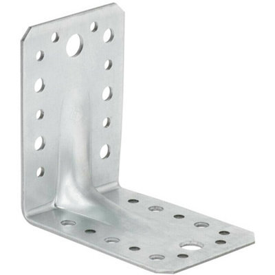 SS8 Angle Bracket Size: 70X70X55X2.5mm ( Pack Of: 10 ) Heavy Duty Galvanised Steel Metal Corner Braces For Joining, Bracing