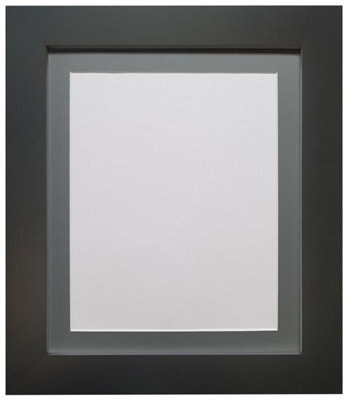 Frames By Post Metro Black Frame With Dark Grey Mount 30 X 40Cm Image Size 12 X 8 Inch - image 1