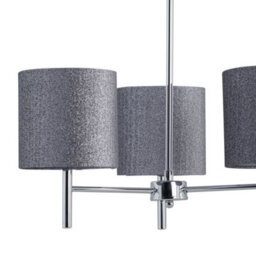 First Choice Lighting Set Of 2 Brea - Chrome Light Fittings With Silvery Grey Glitter Shades - thumbnail 3