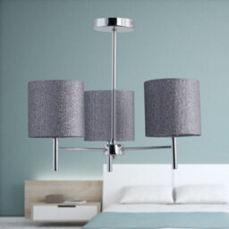 First Choice Lighting Set Of 2 Brea - Chrome Light Fittings With Silvery Grey Glitter Shades - thumbnail 4