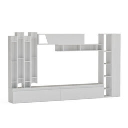 Decorotika Wien Moduler Modern Tv Unit Wall Mount Customizable Layout High Gloss White - thumbnail 4