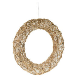 Urbn-Living Urbnliving 40Cm Round Pearl Gold Wreath Decoration With Led Lights Christmas Ornament Lights Hanging Xmas Decor - thumbnail 4