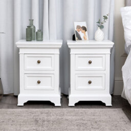 Melody Maison Large White 7 Drawer Chest Of Drawers & Pair Of Bedside Tables - Daventry White Range - thumbnail 5