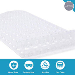 Mass Dynamic Extra-Long Non-Slip Bath Mat  Clear 100 X 40Cm Shower Mat With Suction Cups, Anti-Mould, Machine Washable & Bpa-Free - thumbnail 4
