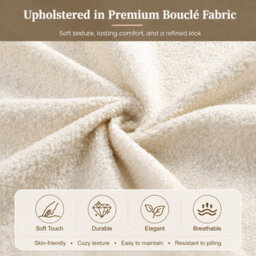 Double Bouclé Ottoman Storage Bed With Curved Headboard - thumbnail 9